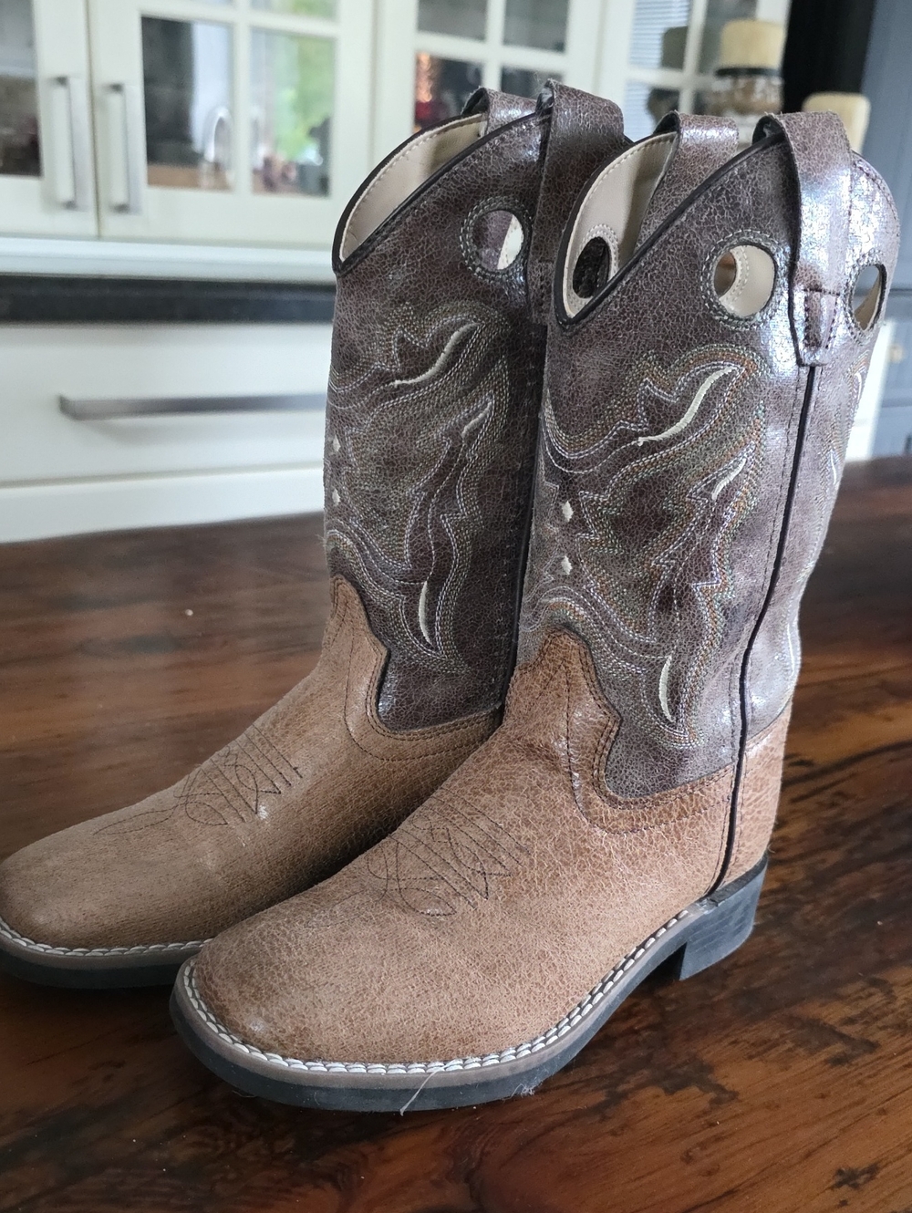 Authentic Kids Brown Western Cowboy Boots - Old West Size 1
